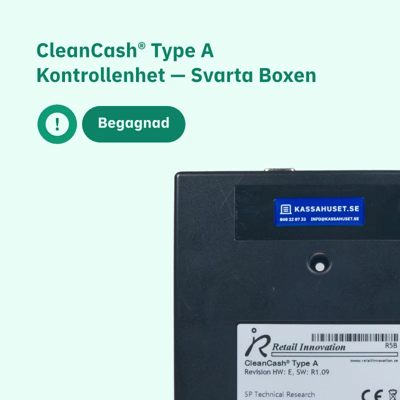 CleanCash® Type A  Begagnad Kontrollenhet — Svarta Boxen